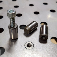 Jig Locating Pins for Welding Plates, M8 16mm x 32mm, Nukeson Forge