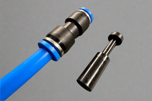 AirFit push-in pneumatic plug used to seal off open ports in air, water, gas, or vacuum lines
