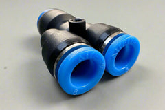 AirFit Y-reducer push-in pneumatic connector for branching and reducing air, water, gas, or vacuum lines