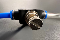AirFit push-in flow regulator connector for pneumatic systems with manual valve for precise air, water, gas, or vacuum flow control