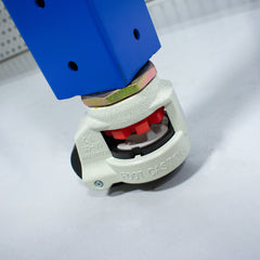 Heavy Duty Castor Wheel Feet on a table leg with a white background