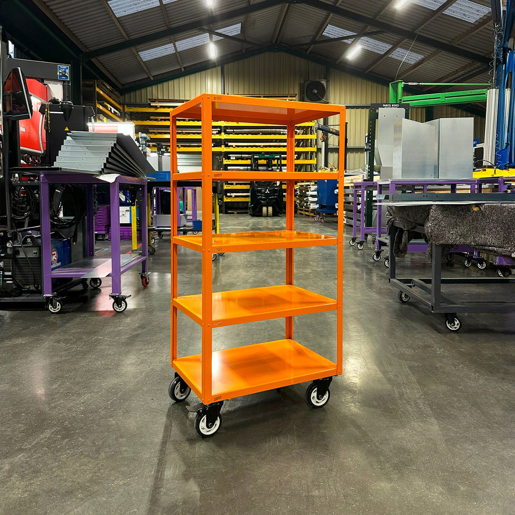 Trolley System Storage Rack Mobile Shelving Unit - 5-Tier Storage Transportable Trolley