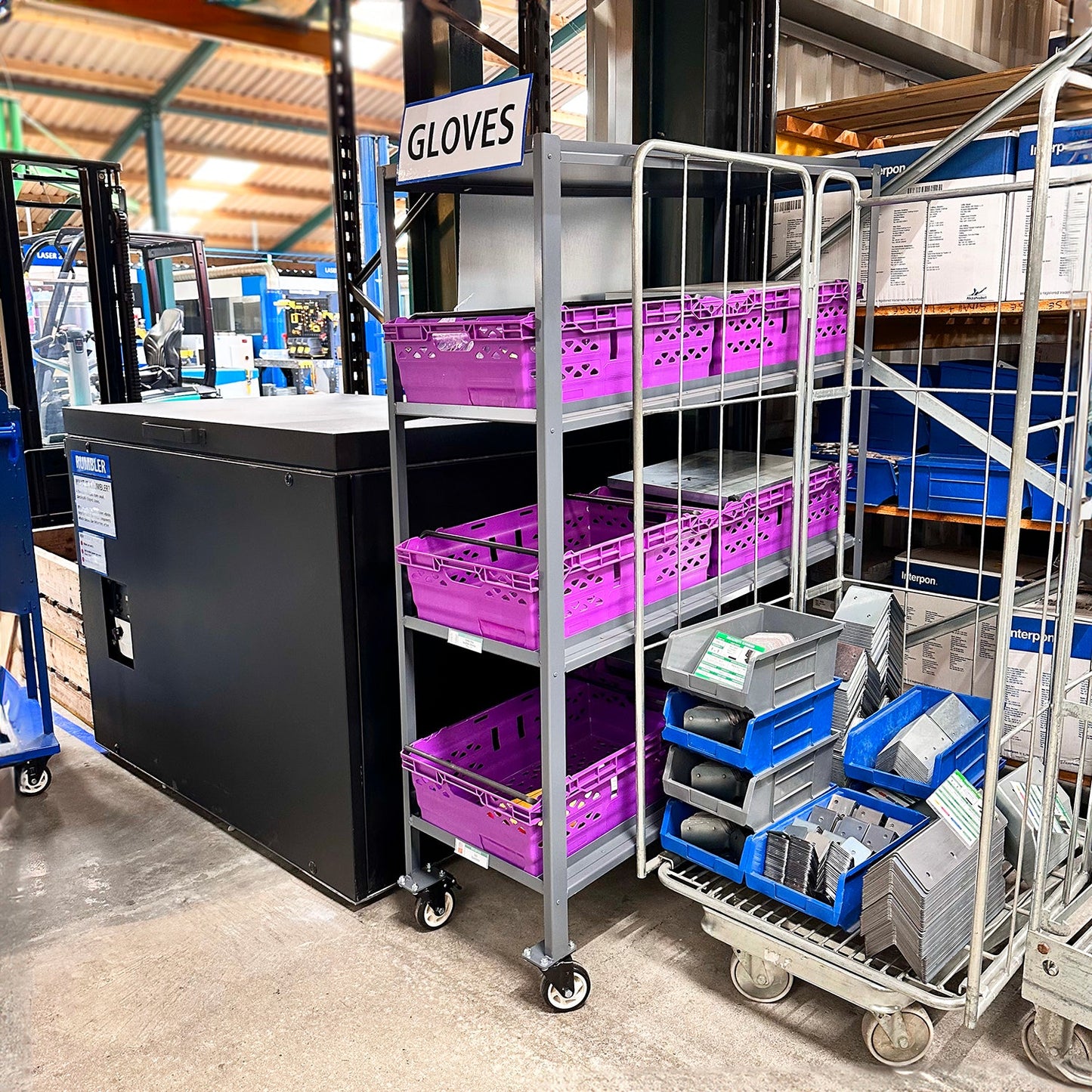 MegaMaxx PRO 600mm x 400mm Bale Arm Crate Storage Trolley Shelving Unit (Back-to-Back Version)