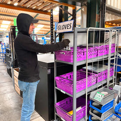 MegaMaxx PRO 600mm x 400mm Bale Arm Crate Storage Trolley Shelving Unit (Back-to-Back Version)
