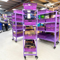 MegaMaxx PRO 600mm x 400mm Bale Arm Crate Storage Trolley Shelving Unit (Back-to-Back Version)