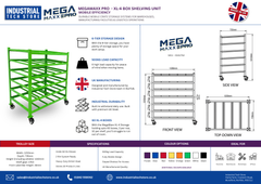 MegaMaxx PRO - XL4 Mobile Shelving Unit (Holds 60 XL4 Boxes)