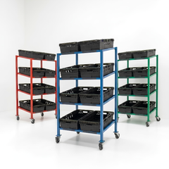 MegaMaxx PRO - Bale Arm Crate Trolley Shelving Unit (Side-By-Side Layout)