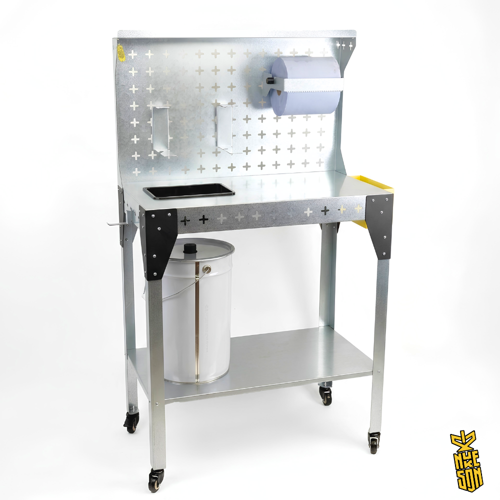 nukeson-spray-gun-wash-trolley-portable-cleaning-station-with-sink