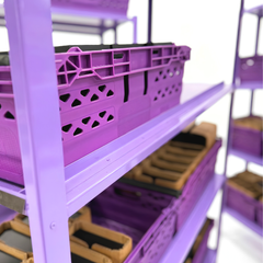 MegaMaxx PRO - Bale Arm Crate Trolley Shelving Unit (Back-to-Back Layout)