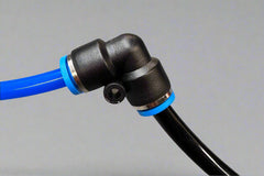 AirFit 90-degree push-in pneumatic connector for directional changes in air, water, gas, or vacuum lines