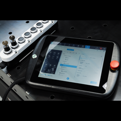 Touchscreen control panel  robotic welding  with drag-and-drop programming