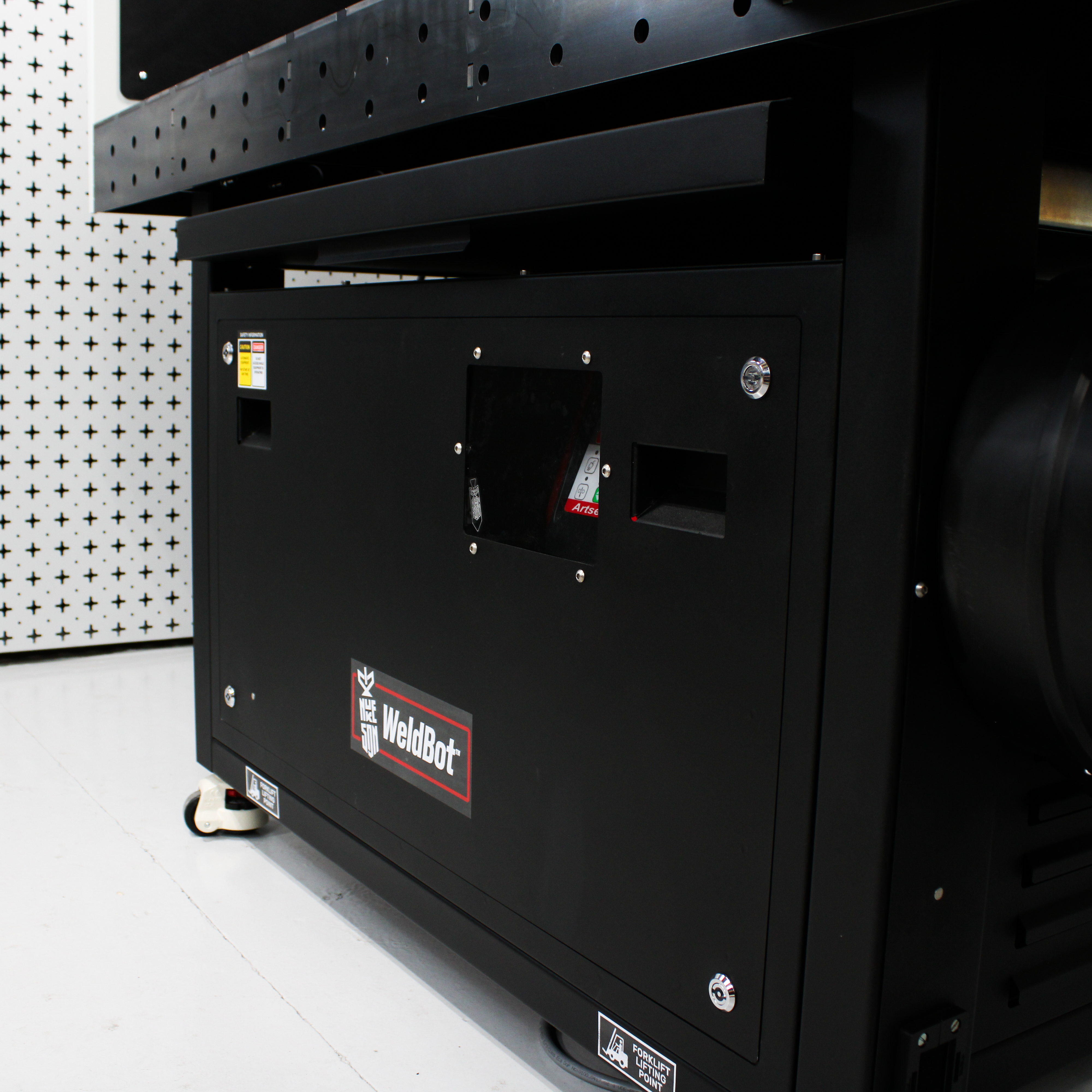 Heavy-duty steel cabinet base of Nukeson WeldBot 